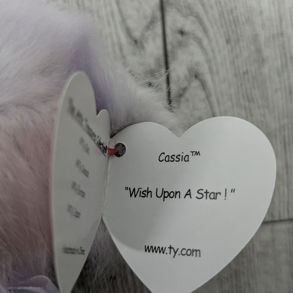 Ty Cassia Lavender Plush Bear with Bow